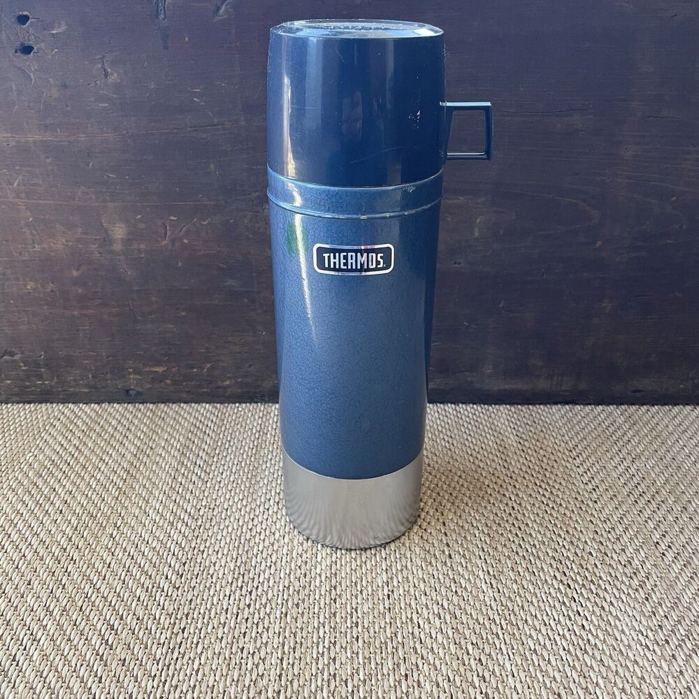 VINTAGE THERMOS VACUUM‎ BOTTLE MODEL 2480 KING SEELEY 1 LT LIDED & COVER